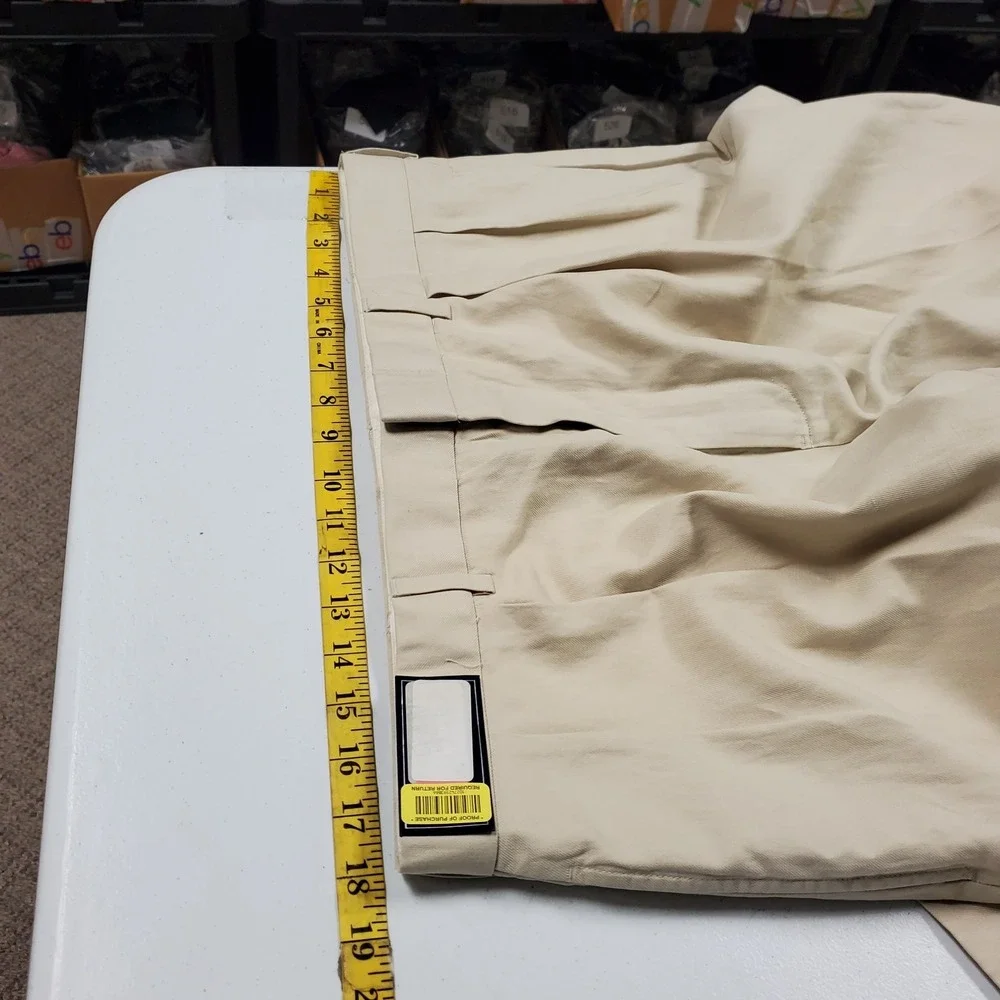 Polo Golf Ralph Lauren Mens Chino Pants Size 36L Cotton Silk Linen Pleated